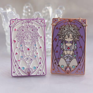 Gemstone dyed plating soft enamel pin