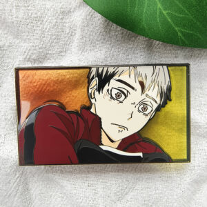 Anime men's gradient stained glass hard enamel lapel pins