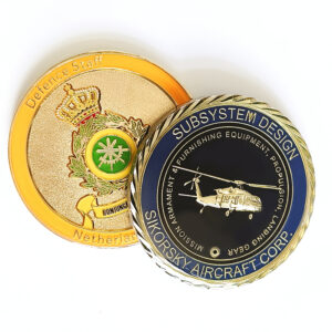 3D Sikorsky Aircraft Corp Gold Plated  Challenge Coin With Oblique Edge