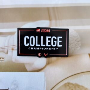 College Championship soft enamel dyed black pin