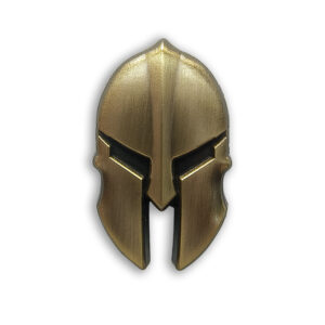 3D Effects Antique gold Knight Helmet Pin