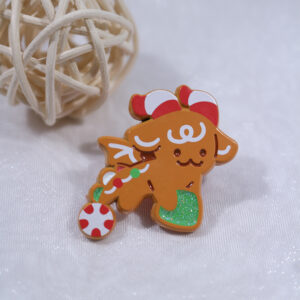 Gingerbread dragon green glitter white printing