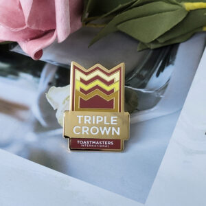 Triple Crown hard enamel gold plating pin with deluxe clutch
