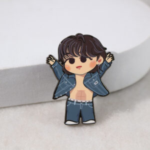cute animation star with Jeans wear have UV printing detail