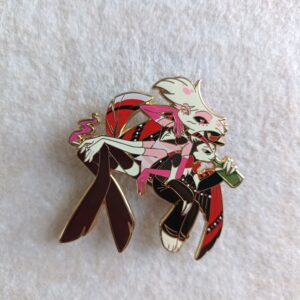 hard enamel pin Angel Dust and Alastor character images from the anime Hazbin Hotel , to meet fans' emotional sustenance and collection