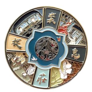 soft enamel in famous drama round shape with lotus butterfly