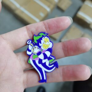 dyed purple metal soft enamel pin with epoxy, epoxy makes the furface of the pin to be flat and smooth