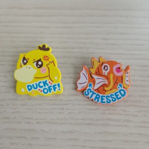 soft enamel with screenprint, do printing above the dyed metal, without epoxy